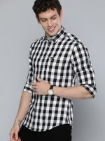 The Indian Garage Co Men's Cotton Slim Fit Checkered Full Sleeves Cutaway Collar Casual Shirt - Image 5