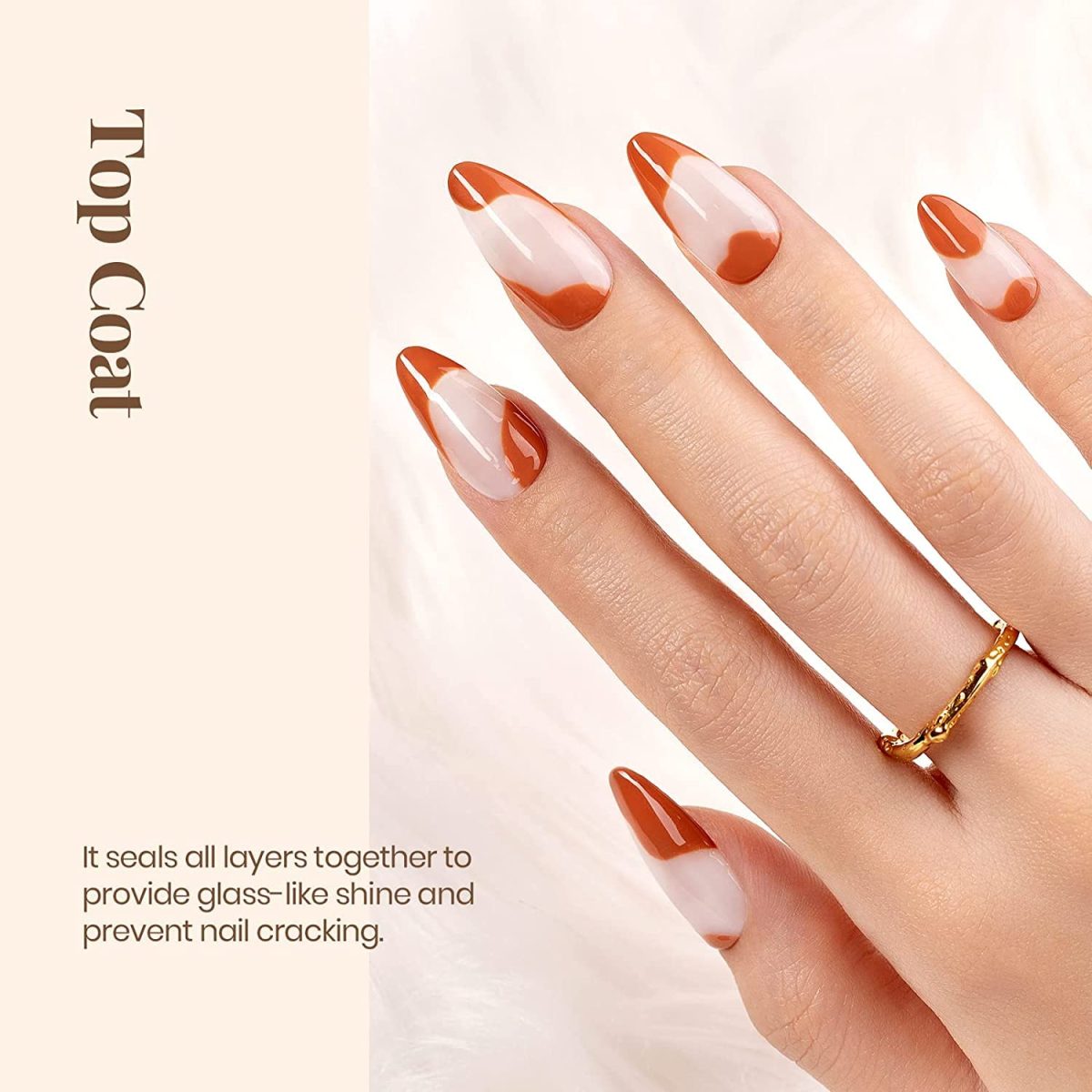 Gleevia No-Wipe Top Coat and Base Coat Gel Set - Shine Finish Long Lasting, Soak-Off UV/LED Nail Lamp Cured Gel 15ml each (Combo Pack) Nail Art Design Manicure Gifts for Women - Image 9