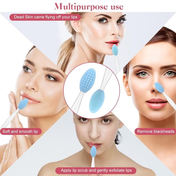 Lip Exfoliating Brush Lip Brush Tool Double-Sided Silicone Brush for Dry Lips Lip Scrub Brush Lip Scrubber (Pack Of 1)