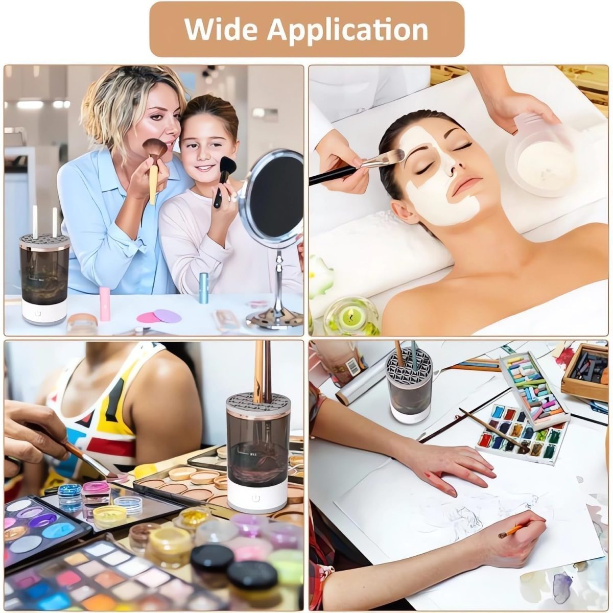 Electric Makeup Brush Cleaner,USB Automatic Cosmetic Brush Cleaner,Upgraded Electric Makeup Brush Cleaner for All Size Beauty Makeup Brushes,Auto-Rotating Brush Cleaner Deep Cleaning(Multi) - Image 8