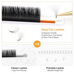 NAGARAKU Easy Fanning Auto Fans Eyelash Extension Self Handing Making Fast Bloom Flowering Pre-bonded Lashes Mega Volume 12 Row/Tray With Thickness 0.07mm Curl C (Length - 12mm) - Image 4