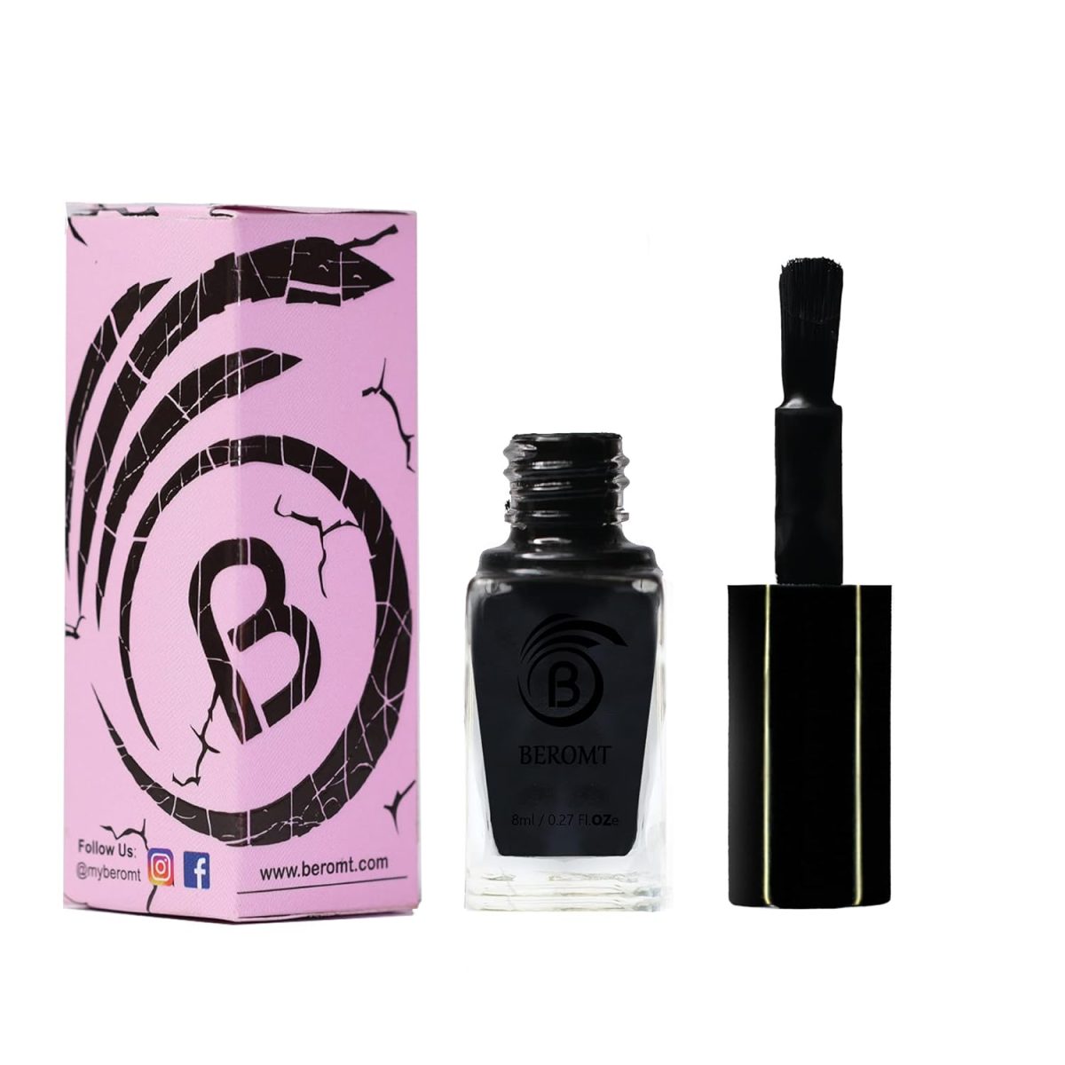 Beromt Tornado Crackle Nail Polish, Vegan-Friendly, Non-Toxic, Safe Fast Dry, Nail Art, Gel Finish Effect, Smooth Cracked Texture, Lustrous, Best High-Shine, Bright Crackle Nail Polish, 10Ml-9002 - Image 5