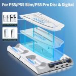 KDD PS5/PS5 Slim Stand with Auto Turbofan, 3-Level Cooling Fans, RGB Lights, Accessories for PS5 2023 Slim & 2020 Digital/Disc Consoles - Image 2