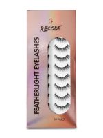 Recode RE04 Featherlight Faux Mink Eyelashes-Transparent Band,Pack of 10