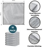 MIP INTERNATIONAL® (15 Pack) Non-Scratch Dish Wash Cloth, Steel Wire Dish Cloth, Wire Dishwashing Rags Stainless Steel Scrubber Non-Scratch Wire Dishcloth for Washing Dishes Sinks Counters - Image 2