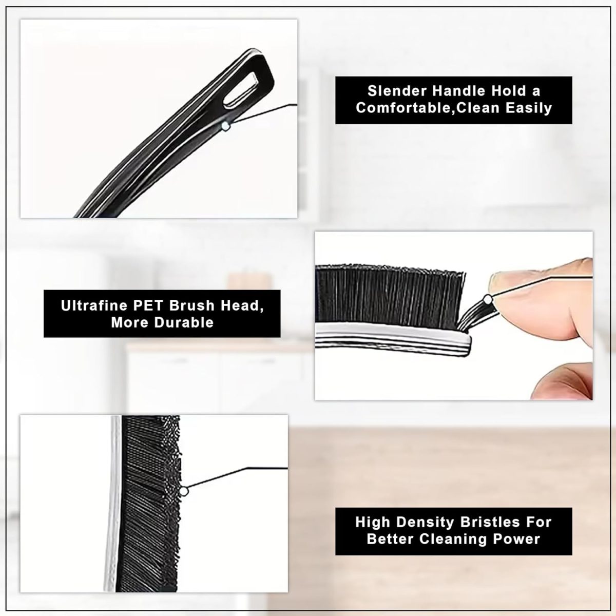 GLUN® Multifunctional Hard Bristle Gap Cleaner Grout Cleaning Brush, All-Around Household Cleaning Device for Bathrooms - Image 3