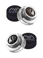 AYA Eye Makeup 2 in 1 Brown + Black Gel Eyeliner Make Up Water-proof Smudge-proof Set Eye Liner With Application Brushes - Image 5