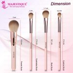 Majestique Face Makeup Brush Set of 4 - Professional Makeup Brushes for Powder, Blush, Eyeshadow & Eyebrow - Essential Makeup Brush Set for Beginners & Pros - Image 4