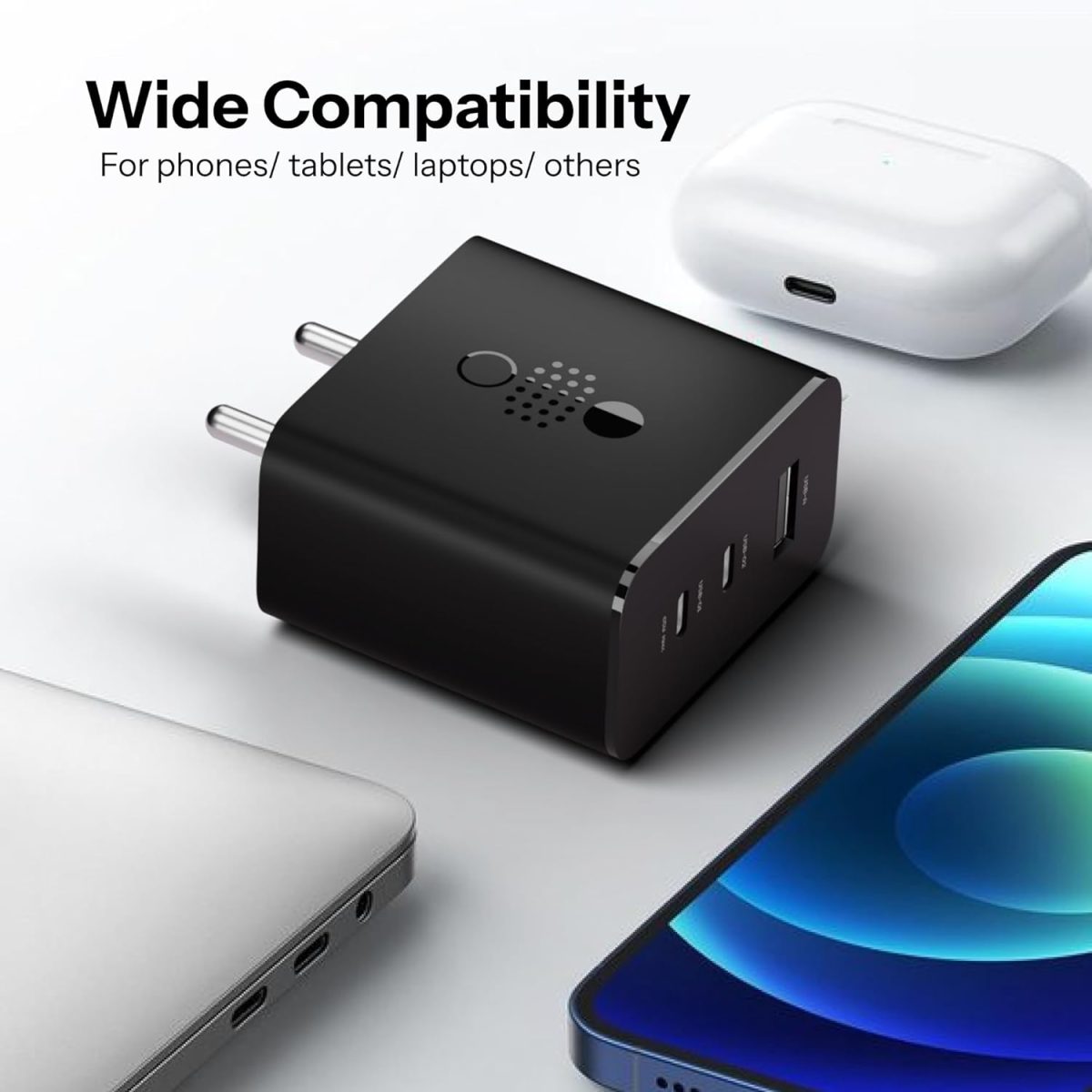 AILKIN 65W CMF for Nothing Gan Trio Charger Adapter | 3 Port USB Type C to A Fast Wall Charging Adaptor Compatible with CMF Phone 1/Nothing Phone 2a Plus/2A/Phone 2/Samsung Galaxy S24 Ultra - Image 4