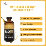 CARAWAY Organic Black Seed Oil (Kalonji Oil) – 4 oz / 118 ml | Cold Pressed Black Seed (Kalonji) Oil Edible Grade | Rich in Thymoquinone for Immunity Boost | Glass Bottle - Image 3