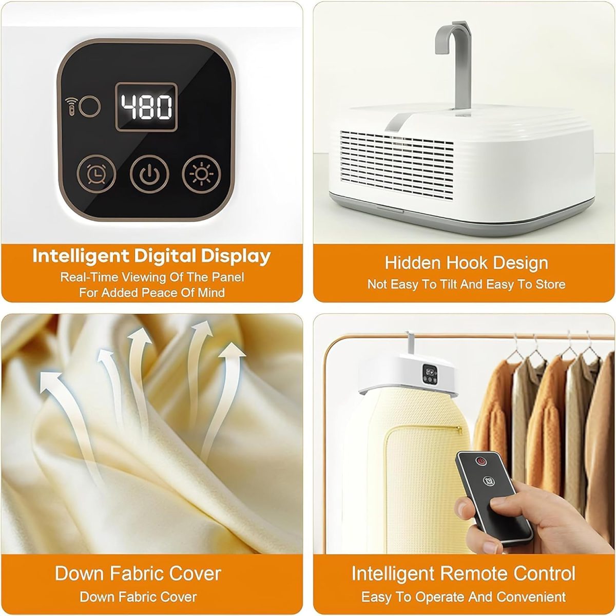 Tomletick Electric Cloth Warmer - Portable Cloth Warming Machine for Home, Warming Bag, and Towel Rack - Automatic Wet Clothing Air Warmer,White,Acrylonitrile Butadiene Styrene - Image 5