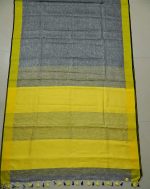 HAIDER ALI AND SONS Pure Linen Saree for Women With Unstitched Blouse Piece | Traditional Ethnic wear Summer Saree (Grey) - Image 4