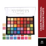 Glam21 Celeste Professional Eyeshadow Palette | Highly Pigmented |40 Selected Shades| Matte & Shimmer Shades - 50Gm |02- Blissful - Image 2