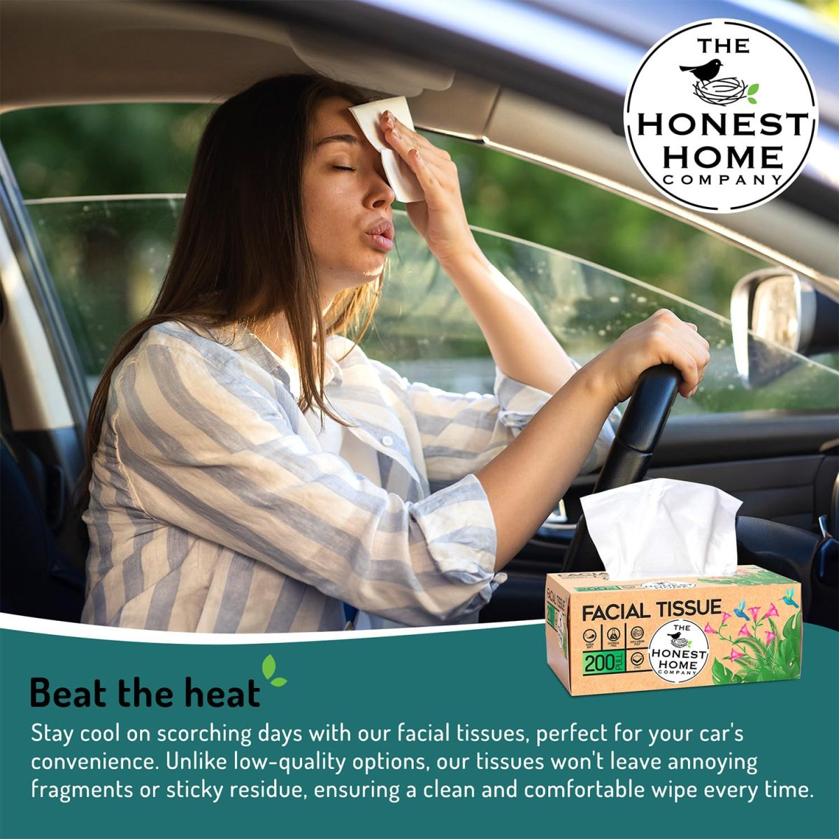 The Honest Home Co. | 2 Ply Soft Facial Tissue Paper Box | 800 Pulls | 100% Virgin Pulp | Pack of 1 (100 Pulls/box) - Image 5