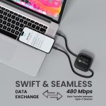 Portronics Snapcase 2 60W Multifunctional Fast Charging Data Cable Kit With Retractable Cable, Conversion Set USB A & Type C to Male Micro/Lightning,Sim Storage,Sim Eject Pin - Image 8