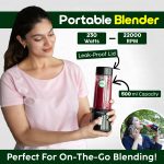InstaCuppa Portable Blender for Smoothies and Juices, Mixer Juicer that Crushes Ice, Electric Shaker USB Rechargeable Battery with 4000 mAh 230 Watts Motor, 500 ML Juice Maker for Busy Moms - Image 5