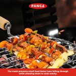 PANCA Papad Jali Roast, Paneer Grill, Roti Maker, Barbeque Jali Roaster Chapati Toast Grill Wooden Handle Vegetable tandoor net, Baigan Bharta (Square) - Image 3
