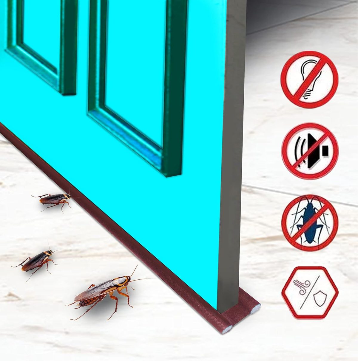 GLUN® Door Bottom Sealing Guard for Home, Office, Hotel Reduce Noise, Insects, Wind Dust Weather from Outside Brown in Color Pack of 3 - Image 2