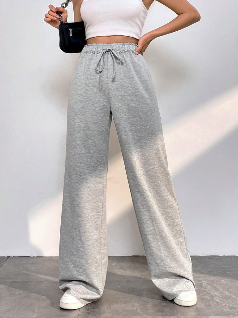 dockstreet Loose fit Open Bottom Joggers/Loose fit, Trouser stylelowers/Cute Style, Relaxed Casual Lounge Pants for Women