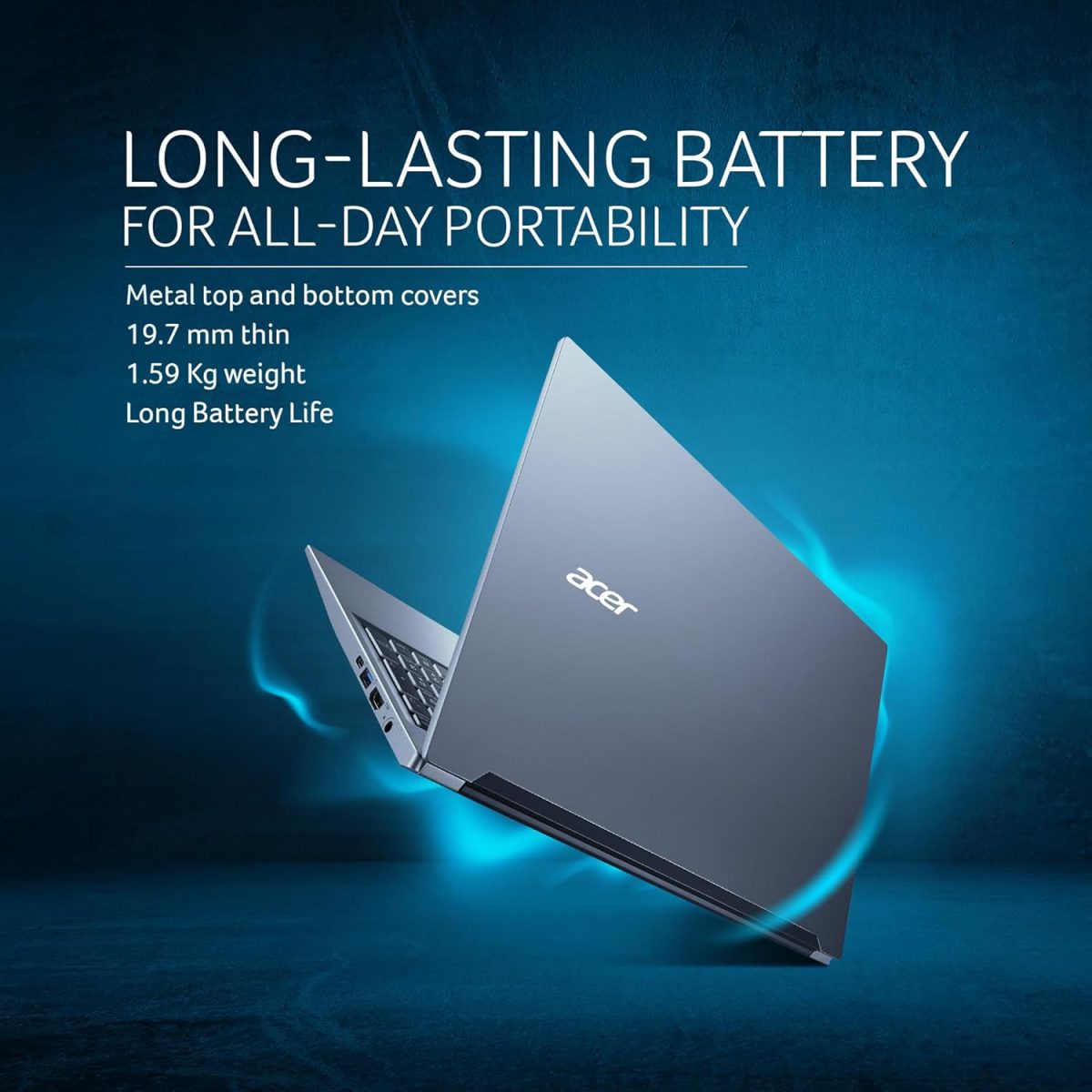 Acer Aspire Lite 12th Gen Intel Core i5-1235U Thin and Light Laptop (Windows 11 Home/8GB RAM/512GB SSD/Intel Iris Xe Graphics) AL15-52, 39.62cm (15.6") Full HD Display, Metal Body, Steel Gray, 1.6 KG - Image 6
