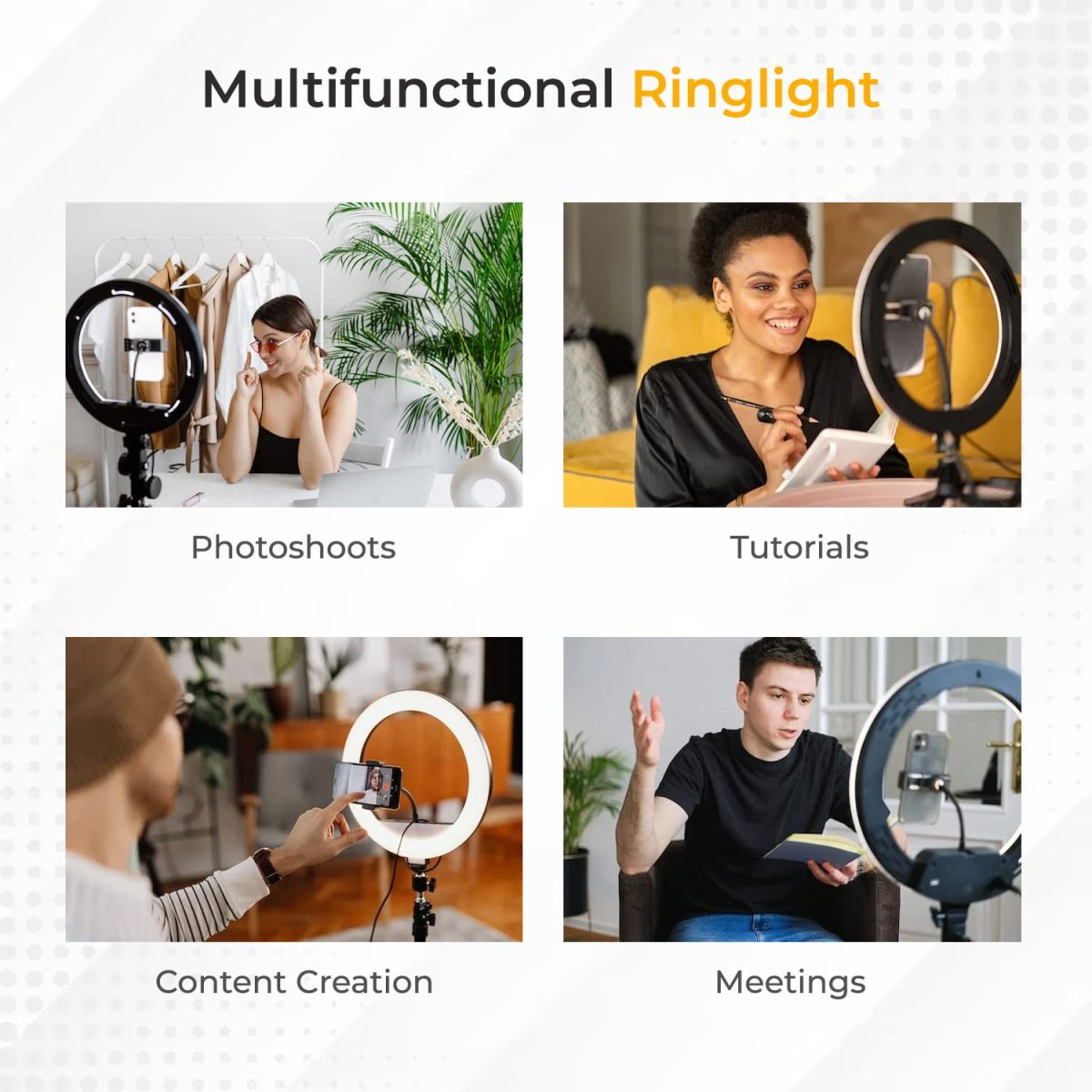 Tygot Professional (12 Inch) Led Ring Light with 7 Feet Tripod Stand for Mobile Phones & Camera, 3 Temperature Mode Dimmable Lighting, Photo-Shoot, Video Shoot, Makeup & More - Image 6