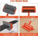 Fulminare 3 in 1 Fan Cleaner Duster with 159cm Extendable Long Handle for Ceiling Fan Blade ,Fan Cleaning Mop with 2 Microfiber Mop Head for Dusting Ceiling Fan Washable Pads for Wipe Wall - Image 4