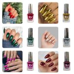 K10 Nail Polish| Metallic Finish Nail Paint|Quick Drying| Non UV Polish - Gel Finish |Chip Resistant Long-Lasting Multicolor Nail Paint for Women and Girls Red-Green-Pink-Golden-Silver-Maroon, 72 ml