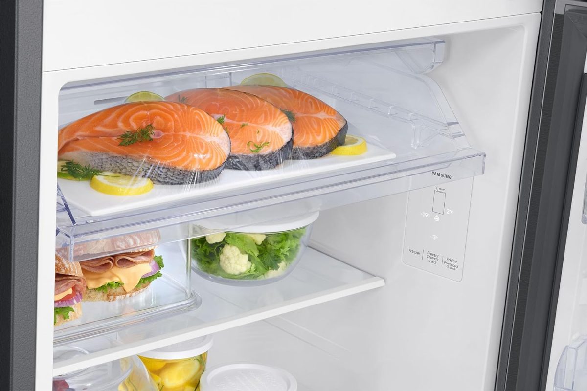Samsung 350 L, 2 Star, Convertible 5-in-1, Digital Inverter, Frost Free Double Door, WiFi Enabled Bespoke AI Refrigerator (RT38DG5A2BBXHL, Luxe Black, Black) - Image 7