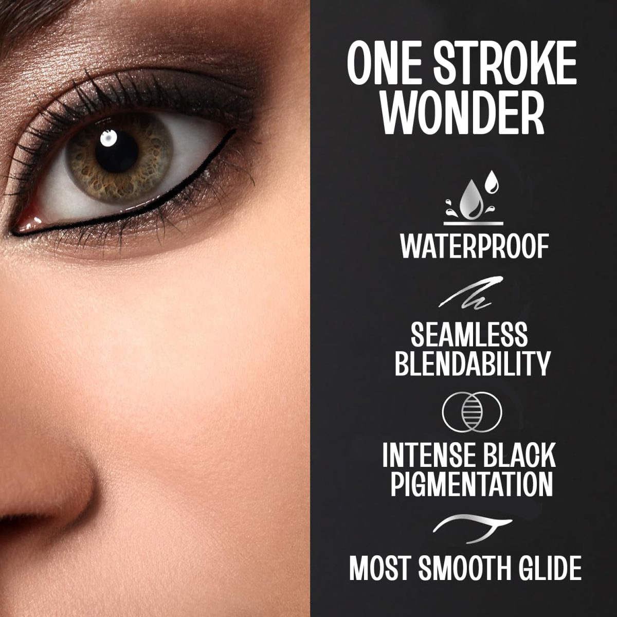FASHION COLOUR Intense Black Kajal With Smudger | 12 Hr Long Stay | Waterproof & Smudgeproof | One Swipe Smooth Application | 3-In-1 Kajal+Eyeliner+Smokey Eyeshadow | Matte - Image 6