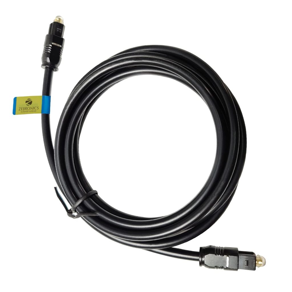 ZEBRONICS OC150 Optical Cable Supporting Dolby Digital Plus with 8 Channel (7.1) Audio support, 1.5 meter, Transmission, for Smart TV, AV Receivers and More, Black
