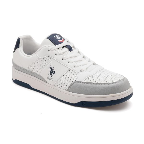 U.S. Polo Assn. USPA|Simon|White Stylish Casual Sneaker Shoes for Man