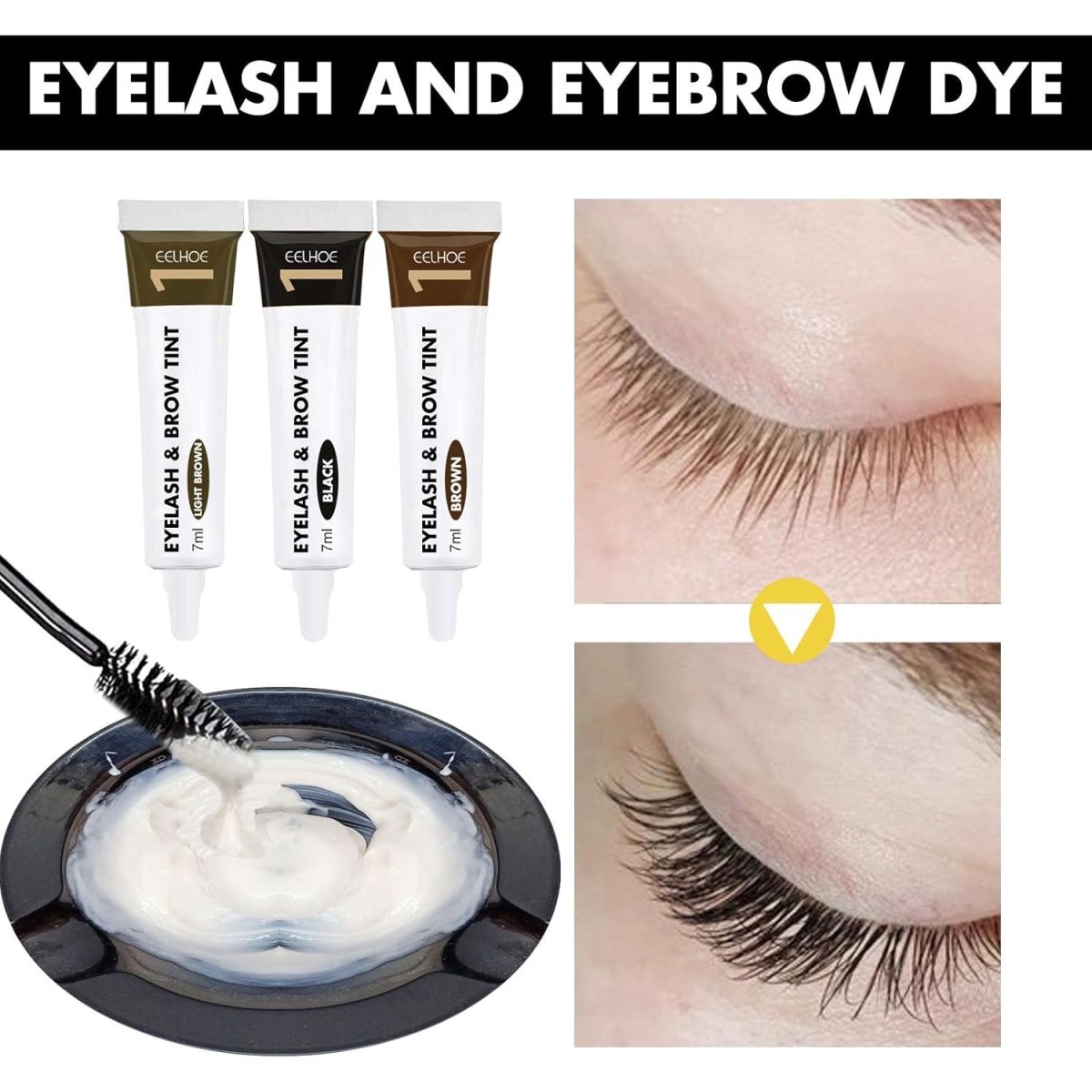 BNF Professional Eyelash Eyebrow Dye Tint Gel Oil Proof Eyebrow Tinting Kit Dark Brown - Image 4