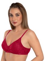 DAISY DEE Women Lace Pattern Printed Full Coverage Non-Padded Seamless Wire-Free Full Support Regular Cotton Bidal/T-Shirt Bra - NVLR - Image 4