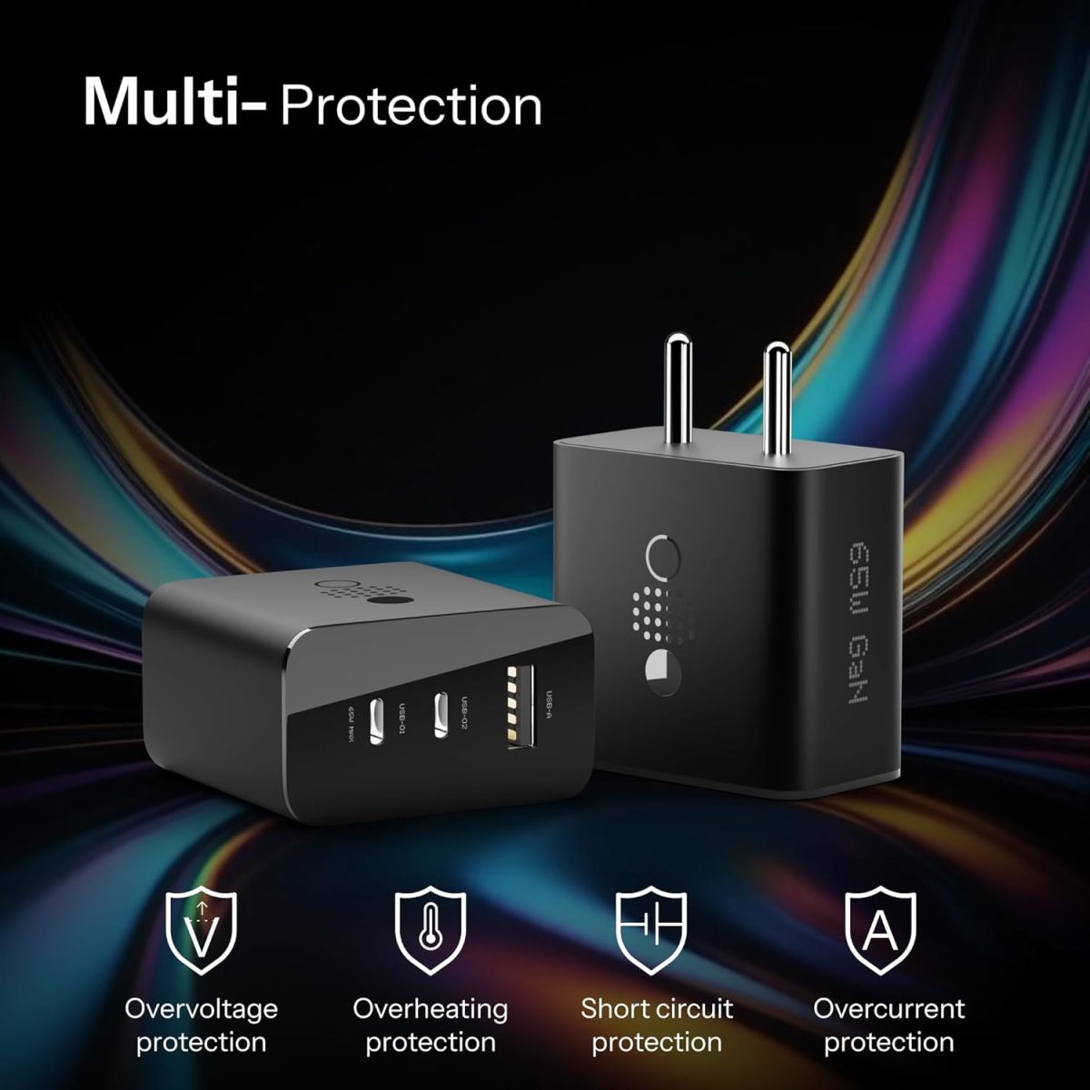 AILKIN 65W CMF for Nothing Gan Trio Charger Adapter | 3 Port USB Type C to A Fast Wall Charging Adaptor Compatible with CMF Phone 1/Nothing Phone 2a Plus/2A/Phone 2/Samsung Galaxy S24 Ultra - Image 7