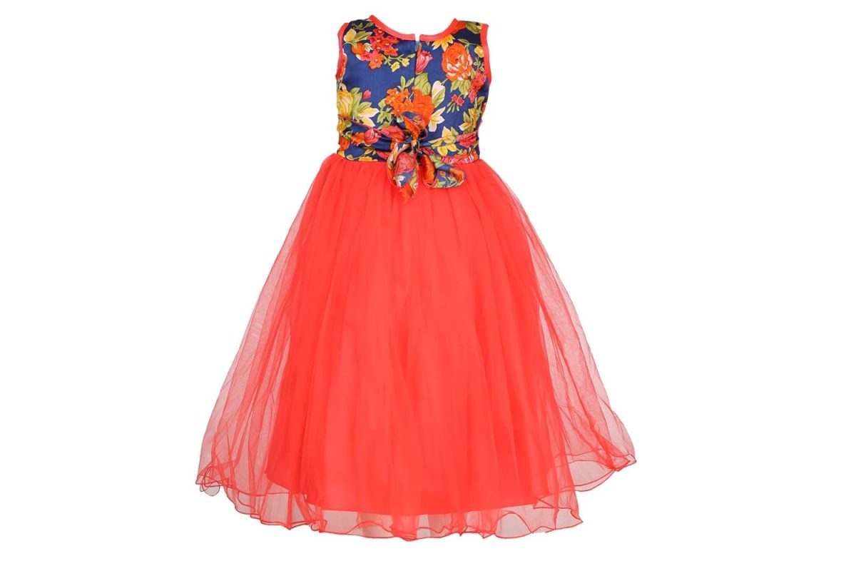 Arshia Fashions Girl's Net Empire Waist Maxi Dress (GRC00187R_40_Red_11-12 Years) - Image 2