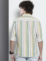 The Indian Garage Co Men's Cotton Regular Fit Striped Full Sleeves Cutaway Collar Casual Shirt - Image 5