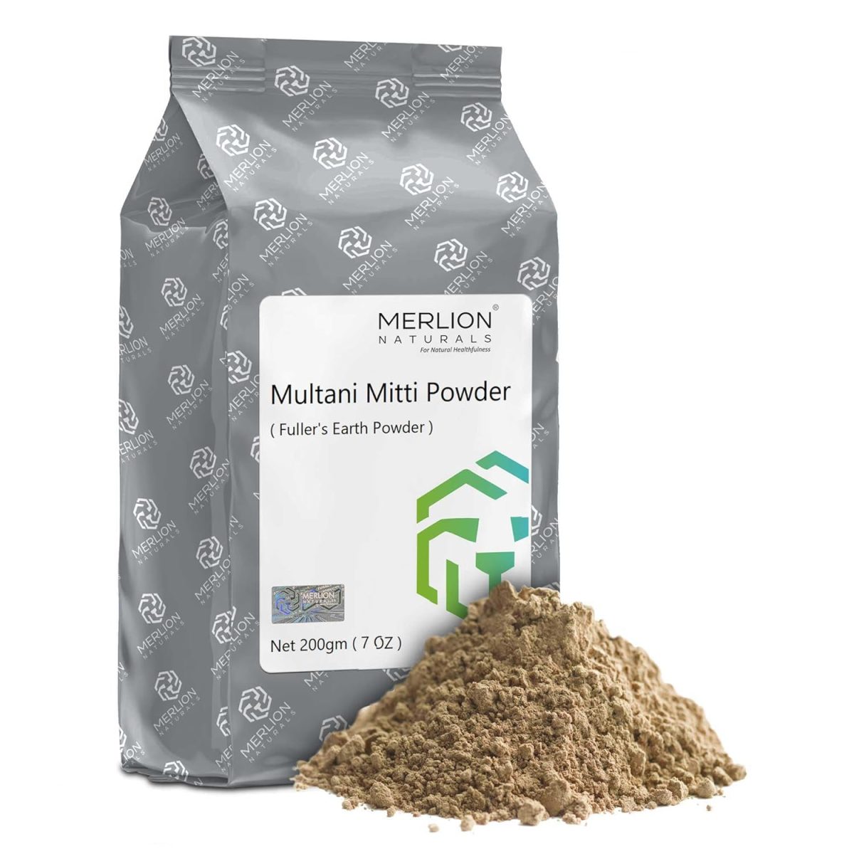 Merlion Naturals Multani Mitti Powder 200gm | Fuller’s Earth Powder for Face and Hair Pack