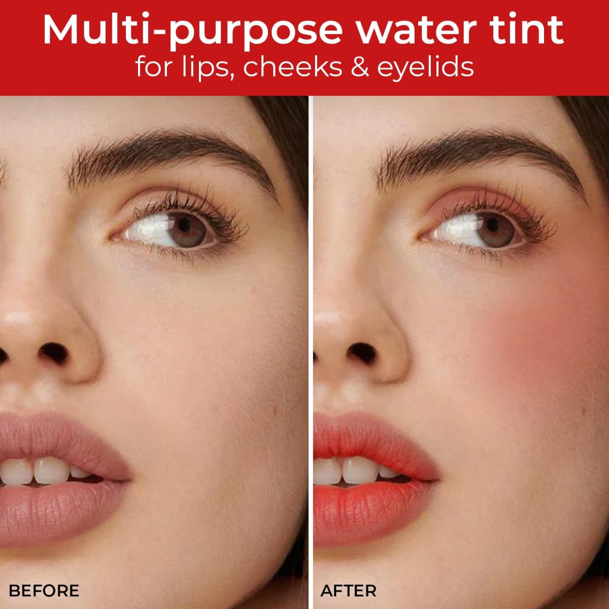 Just Herbs Water Baby Smudge & Transfer Proof | 12hrs Stay | Richly Pigmented Infused with Aloe Vera Multipurpose Water Tint for Lips, Cheeks and Eyelids for Women - Image 3