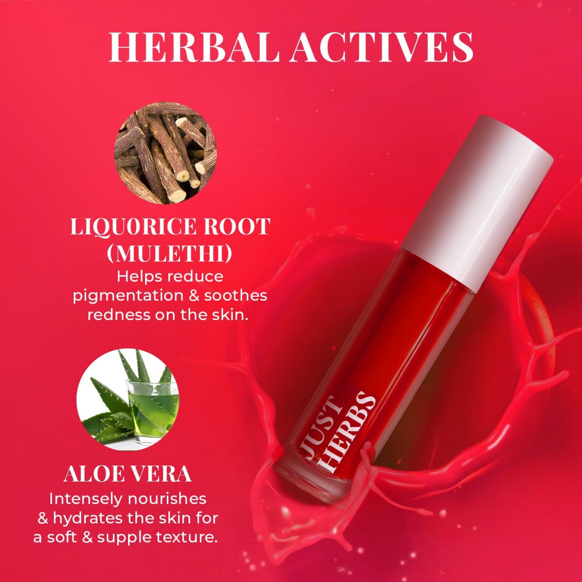 Just Herbs Water Baby Smudge & Transfer Proof | 12hrs Stay | Richly Pigmented Infused with Aloe Vera Multipurpose Water Tint for Lips, Cheeks and Eyelids for Women - Image 8