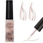 THR3E STROKES Gel Nail Liner Pen UV LED Painting Set for 3D Art DIY Design Pull Line Drawing, Manicure Salon, 8ML, Rose Gold