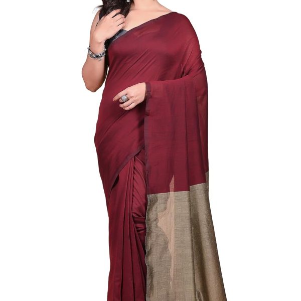 T.J. SAREES Unleash Your Inner Diva with our Sarees for cotton sarees for women Purecotton saree for puja occasion and Plain Pure Cotton Sarees for Trendsetting Women (Pack Of 1)