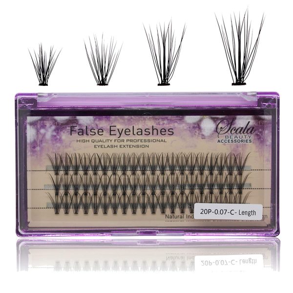 COSLUXE Eyelash Extension, False Eyelash,Individual Lashes,Natural & Lightweight - 60pcs (12mm) multicolors