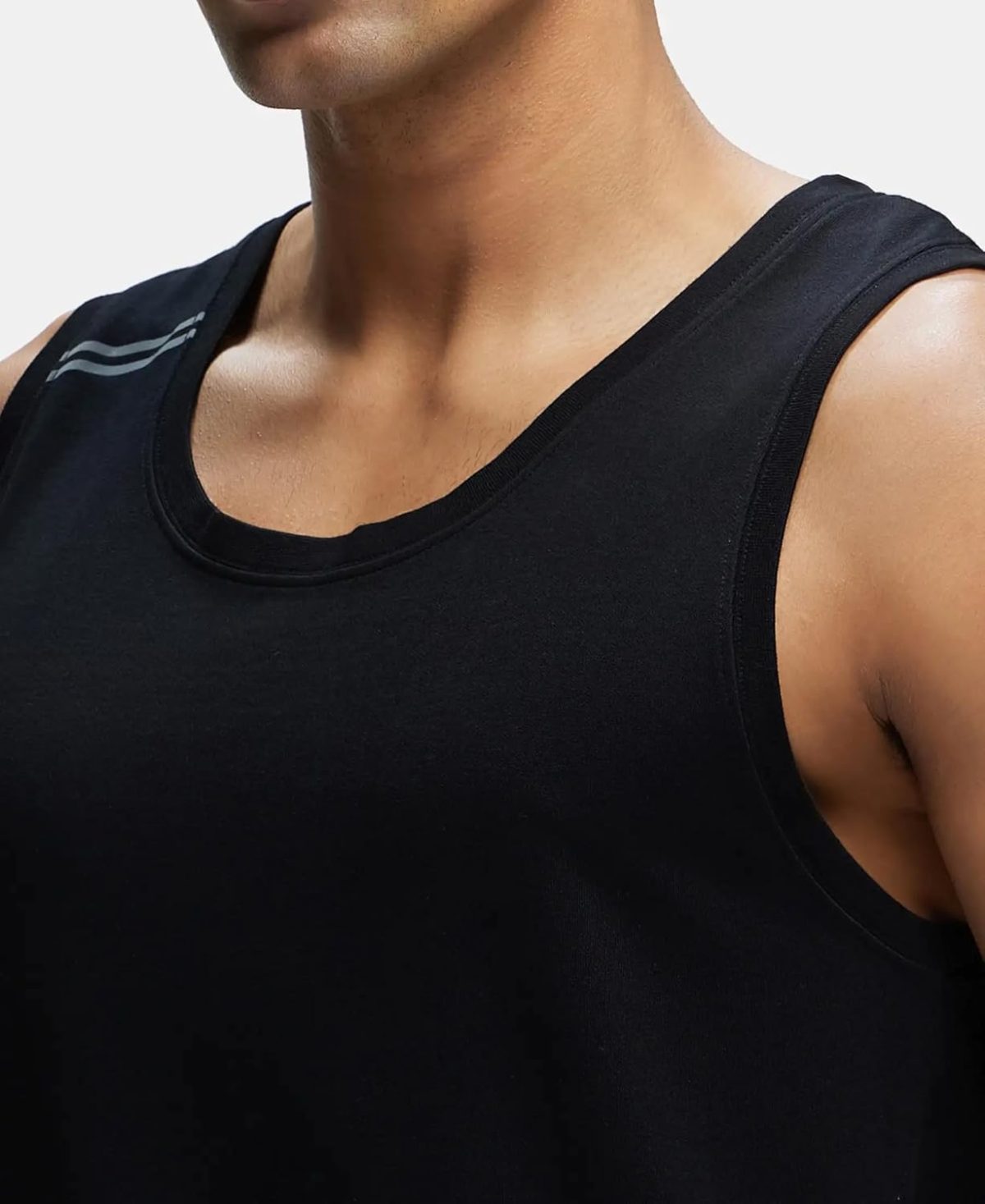 Jockey Men Super Combed Cotton Blend Regular MV06 Solid Low Neck Active Wear Tank Top with Breathable Mesh and Stay Fresh Treatment - Image 6