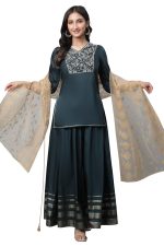 Aurelia Women Cotton Sharara Suit With Dupatta