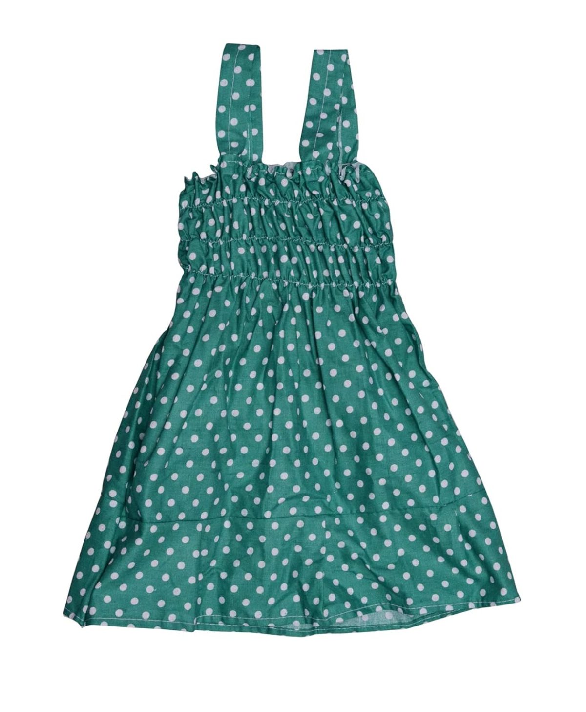 IndiWeaves Baby Girls Cotton Gathered Dresses (Green/red/Purple/Grey_6-12 Month) Pack of 4 - Image 2