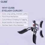GUBB Eyelash Curler For Women - Suitable for all eye shapes | offers perfect curls | comfortable to hold | elegant design | An Eye Makeup Tool Comes with silicon base - Black, Pack Of 2 - Image 4