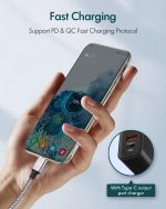 Wayona Type C to Type C 65W/3A Fast Charging Nylon Braided Data Cable Compatible with iPhone 15 Series, Samsung Galaxy S24,S24 Ultra,S23,S22,S21,S20, iPad, Macbook Air/Pro (3M, Grey) - Image 3
