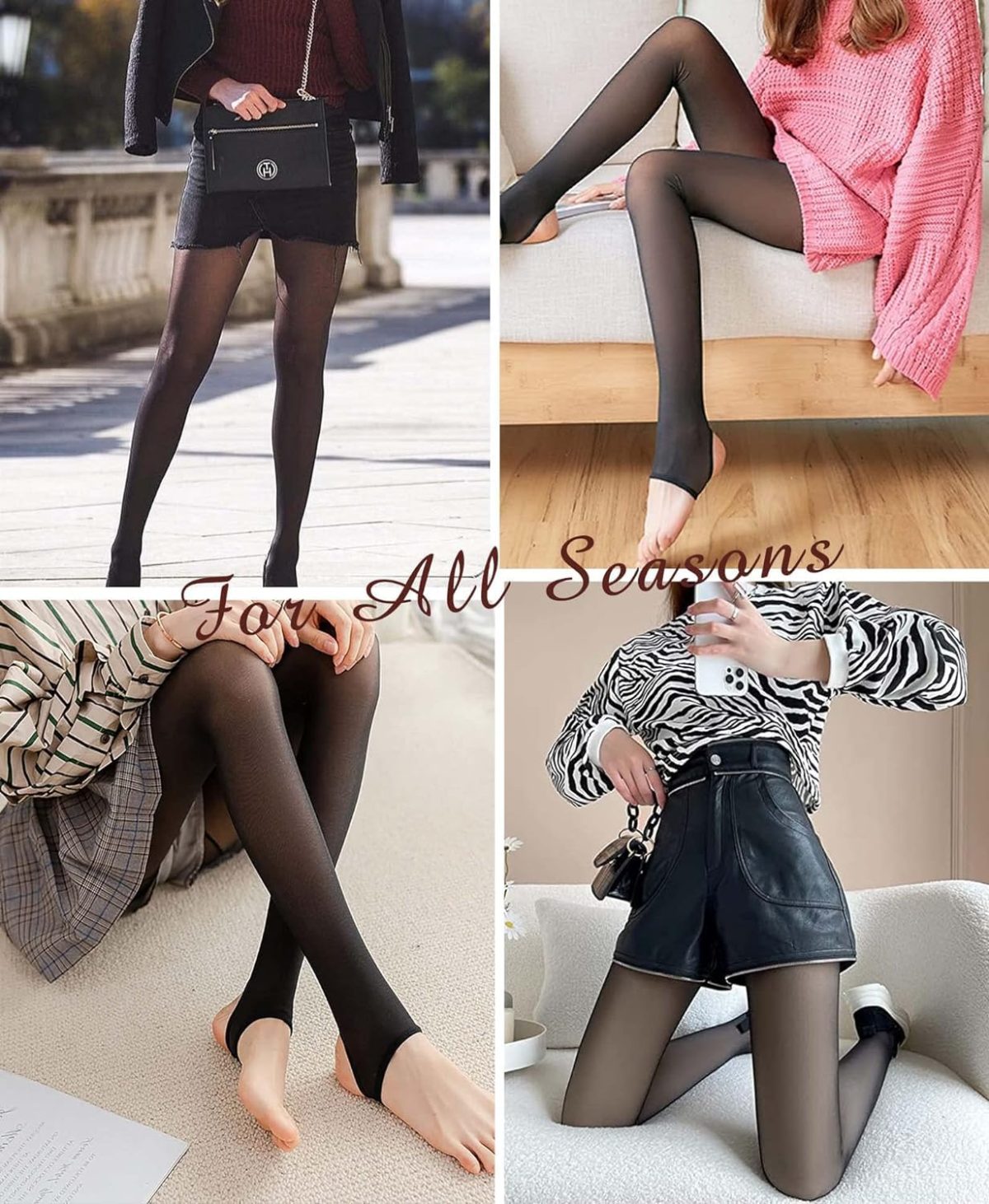 HSR Winter Warm Thermal Fleece Lined Women Leggings Pants (Waist Size : 26 to 34 Inch Stretchable) (Black-Ankle) - Image 4