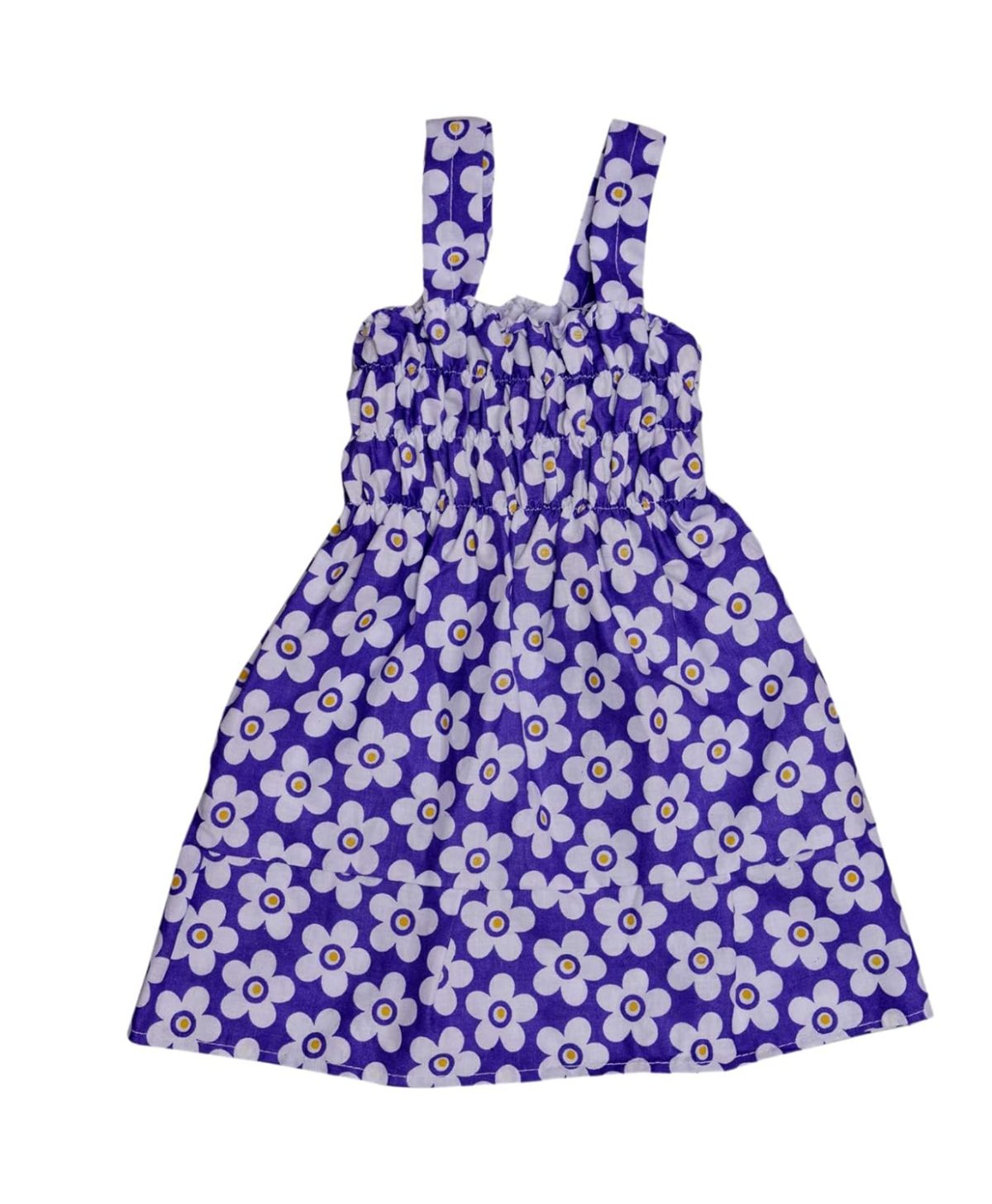 IndiWeaves Baby Girls Cotton Gathered Dresses (Green/red/Purple/Grey_6-12 Month) Pack of 4 - Image 4