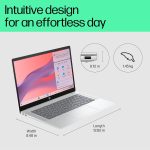 HP Chromebook 14, Chrome OS, Intel Processor N100, Chromeos, 14-Inch (35.6 Cm),Hd, 4Gb LpDDR5,64GB Emmc, Intel UHD Graphics, 720P HD Camera W/Privacy Shutter, Thin & Light (Silver, 1.45 Kg), Nf0014Tu - Image 9